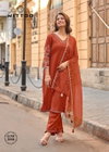 Rangmahal By Mittoo Viscose Thread Handwork Kurti With Bottom Dupatta Exporters In India
